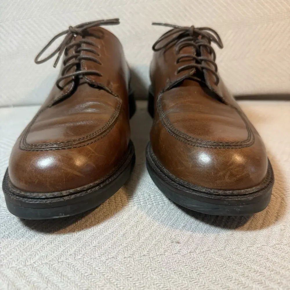 Kenneth Cole Dress Shoes Oxford Brown Leather Men's Size 10 Lace Up Smart Casual